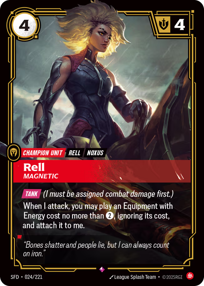 Riftbound: League of Legends TCG Spiritforged 024/221 Rell, Magnetic