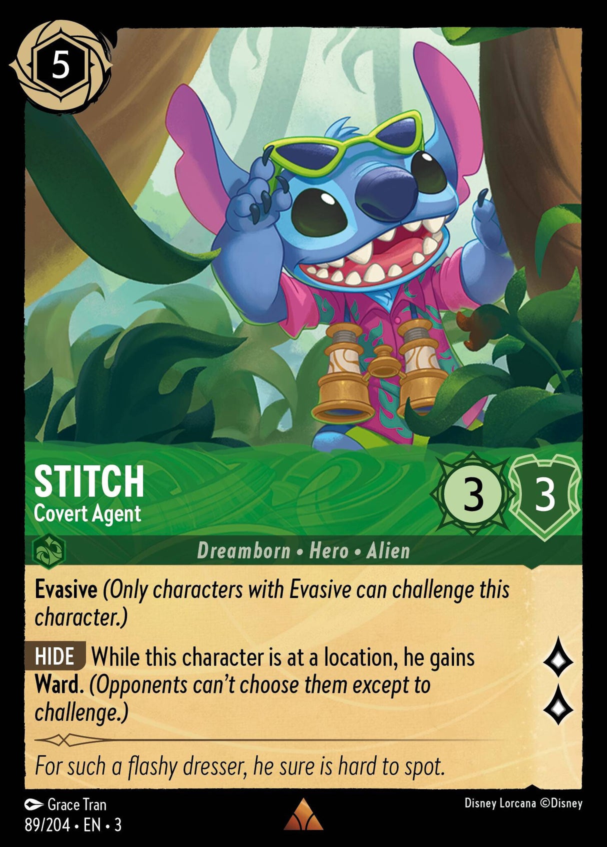 Disney Lorcana Into The Inklands 089/204 STITCH Covert Agent