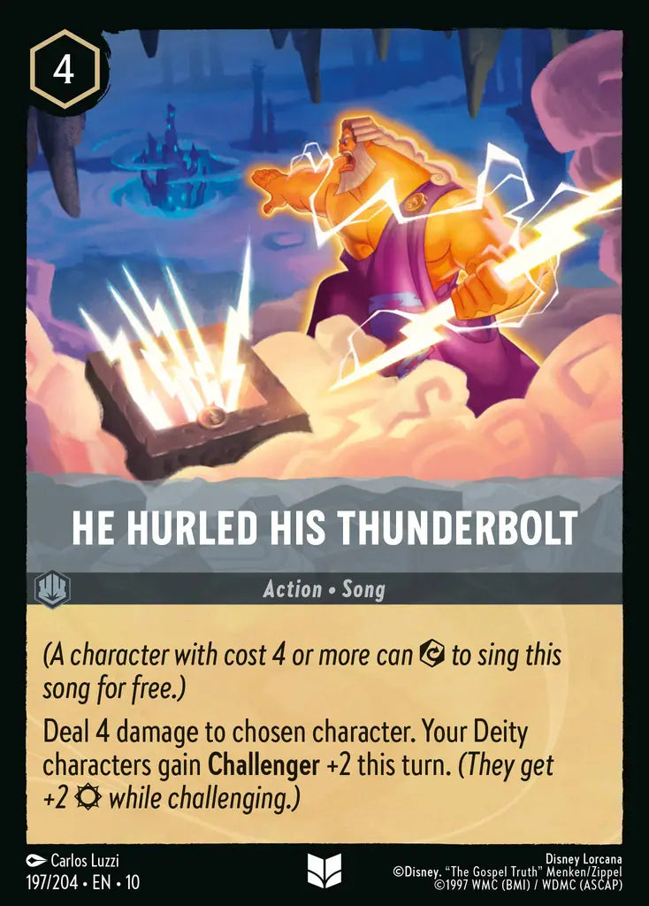 Disney Lorcana Whispers in the Well 197/204 He Hurled His Thunderbolt