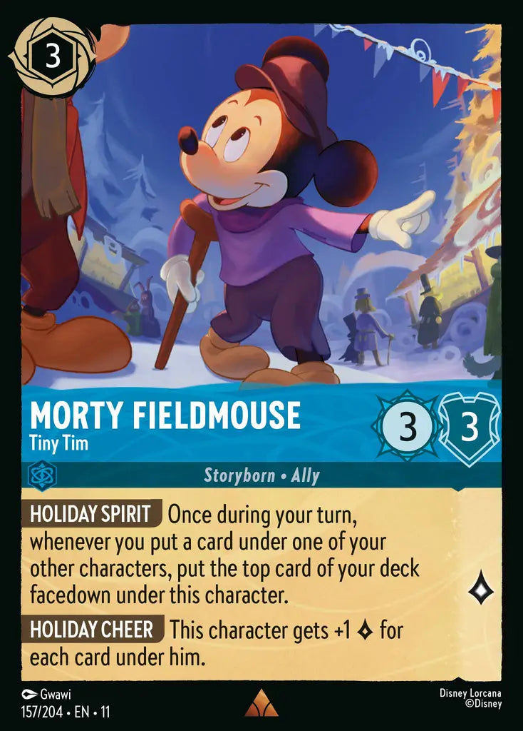Disney Lorcana Winterspell 157/204 Morty Fieldmouse - Tiny Tim