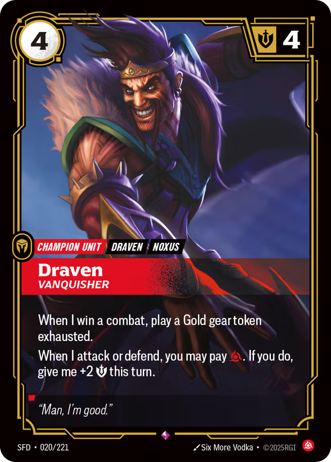 Riftbound: League of Legends TCG Spiritforged 020/221 Draven, Vanquisher
