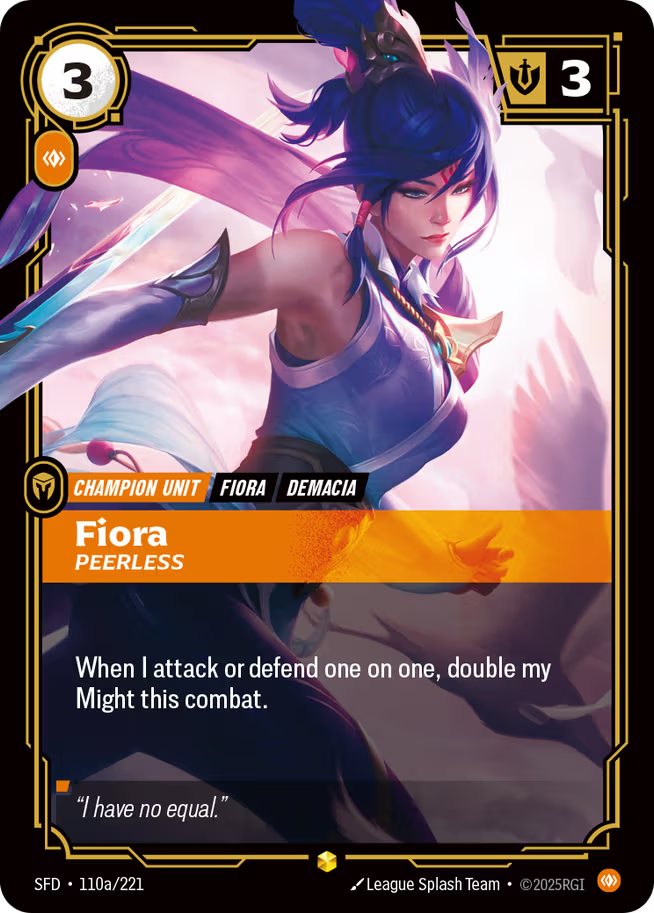 Riftbound: League of Legends TCG Spiritforged 110a/221 Fiora, Peerless Alternative Art