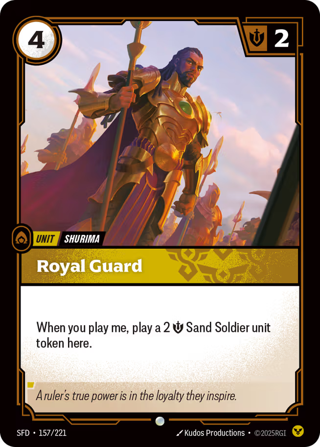 Riftbound: League of Legends TCG Spiritforged 157/221 Royal Guard Foil