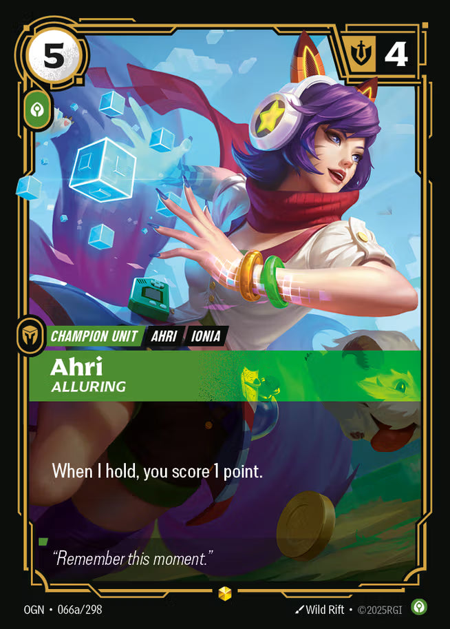 Riftbound: League of Legends TCG Origins 066a/289 Ahri, Alluring Alternative Art