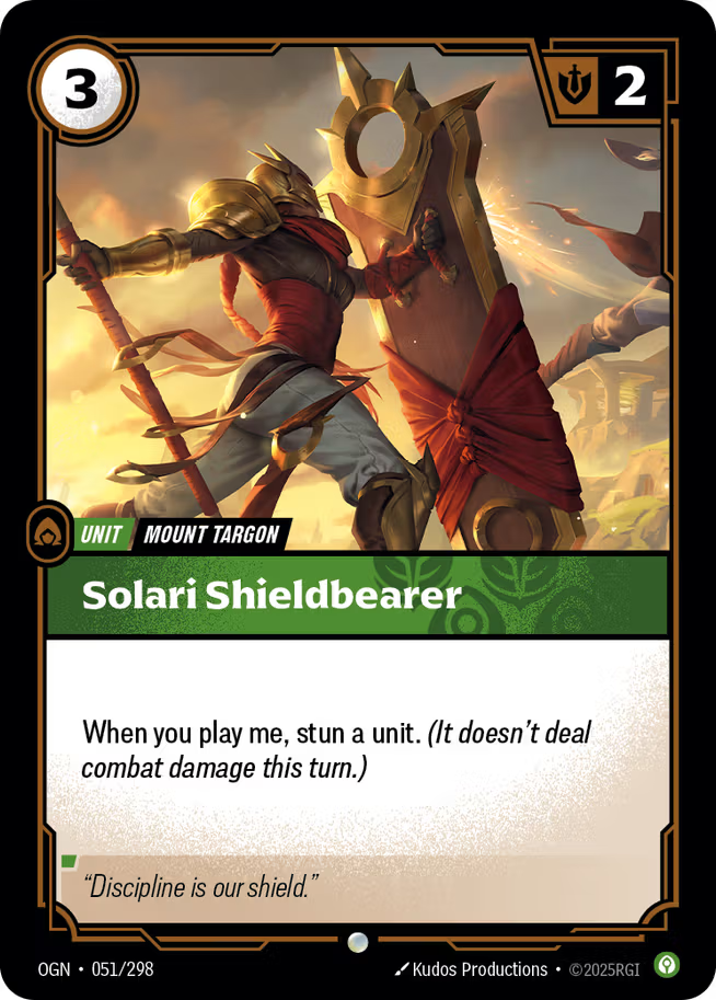 Riftbound: League of Legends TCG Origins 051/289 Solari Shieldbearer Foil