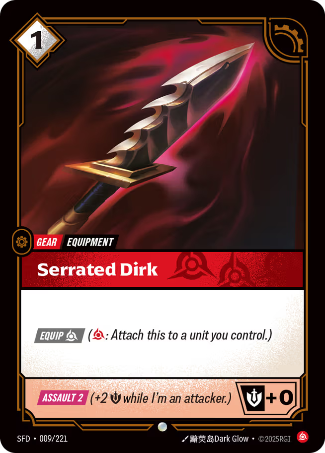 Riftbound: League of Legends TCG Spiritforged 009/221 Serrated Dirk