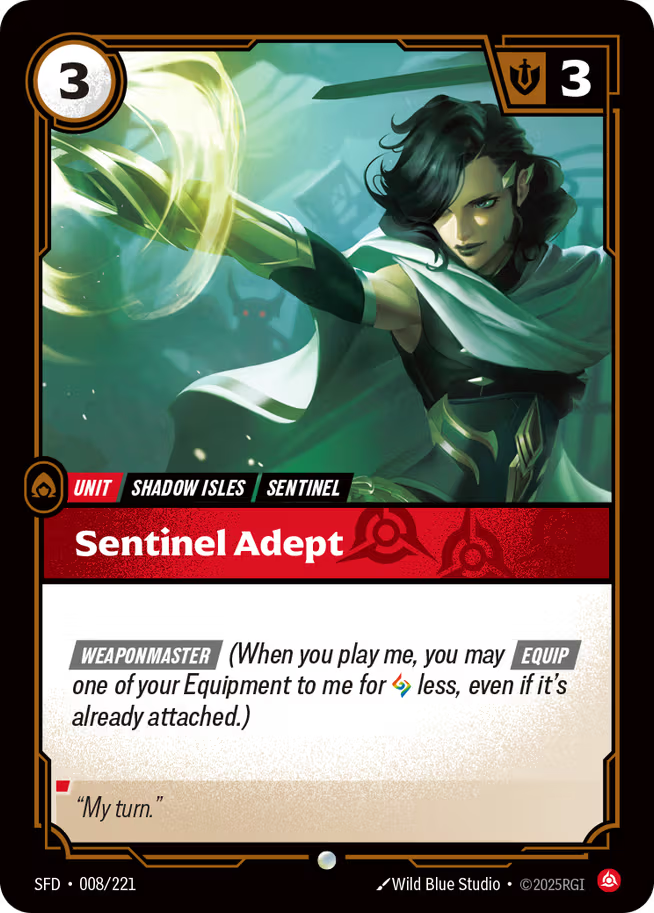 Riftbound: League of Legends TCG Spiritforged 008/221 Sentinel Adept Foil