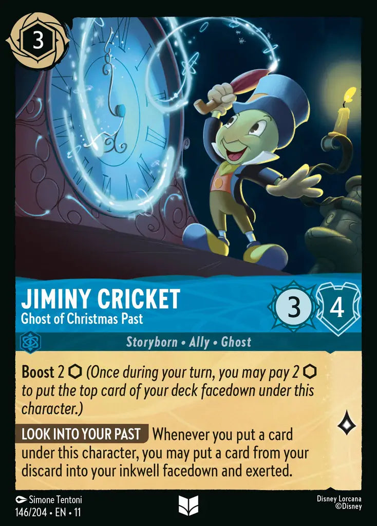 Disney Lorcana Winterspell 146/204 Jiminy Cricket - Ghost of Christmas Past
