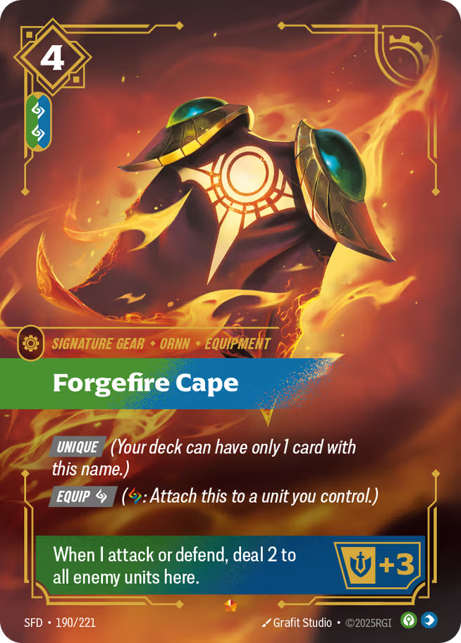 Riftbound: League of Legends TCG Spiritforged 190/221 Forgefire Cape