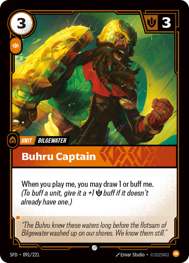 Riftbound: League of Legends TCG Spiritforged 091/221 Buhru Captain Foil