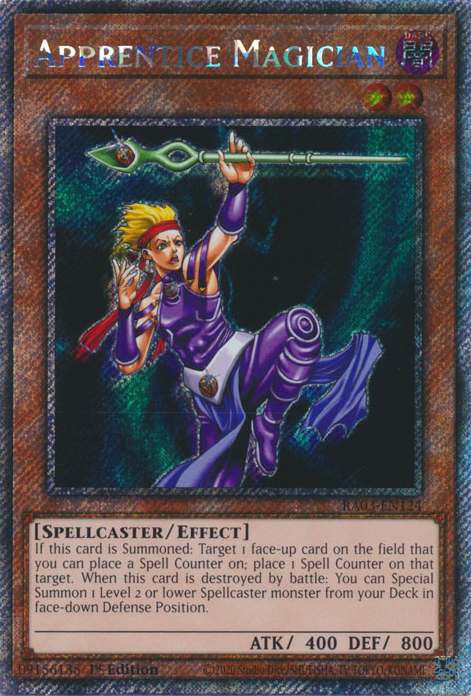 Quarter Century Bonanza RA03-EN124 Apprentice Magician Platinum Secret Rare