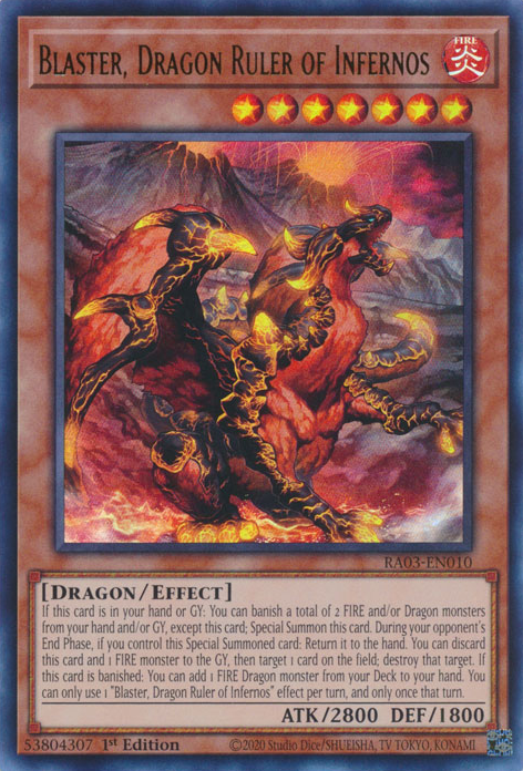 Quarter Century Bonanza RA03-EN010 Blaster, Dragon Ruler of Infernos 25th Quarter Century Rare