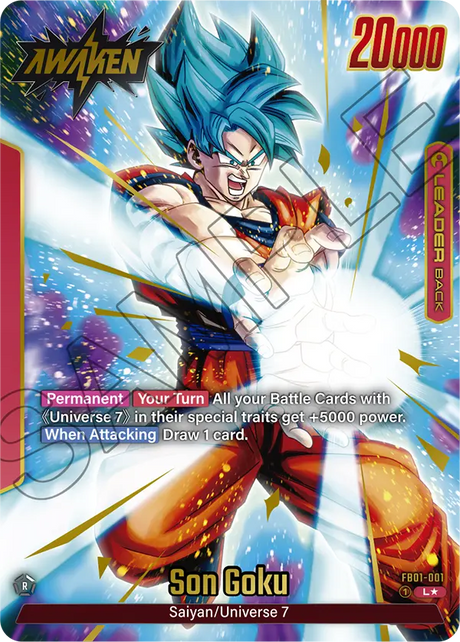 2024 Dragon Ball Super Card Game Fusion World Awakened Pulse FB01-001 Son Goku Alternate Art PSA Grade Pending