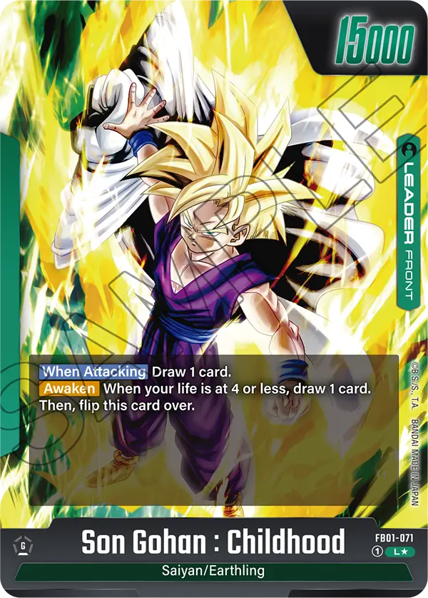 2024 Dragon Ball Super Card Game Fusion World Awakened Pulse FB01-071 Son Gohan : Childhood Alternate Art PSA Grade Pending