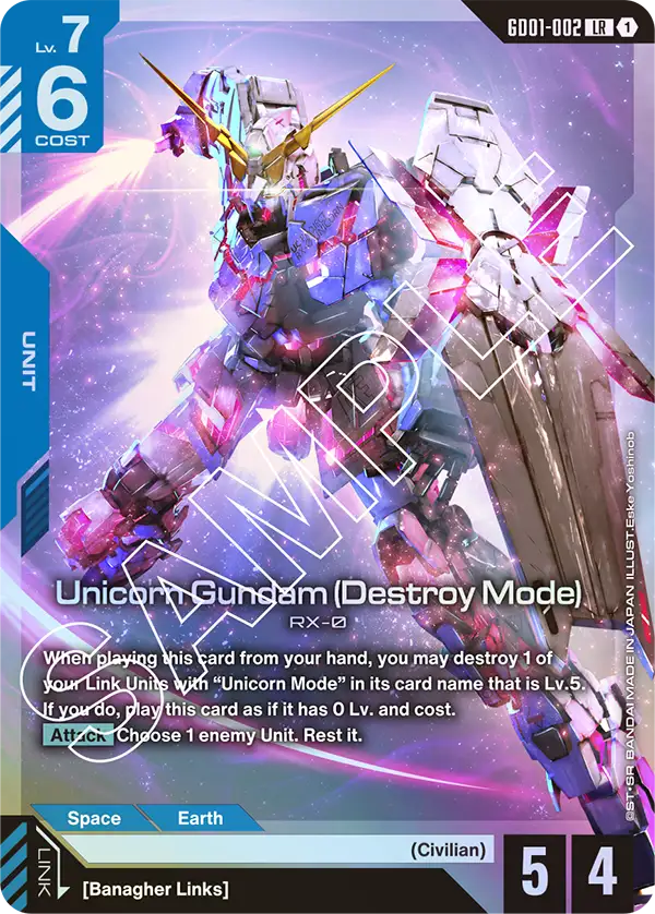 Newtype Rising GD01-002 Unicorn Gundam (Destroy Mode) LR