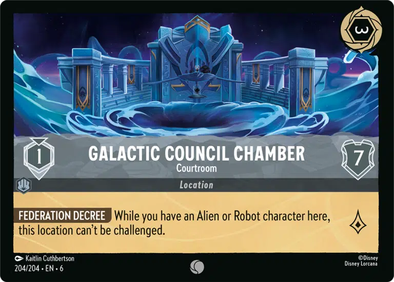 Disney Lorcana Azurite Sea 204/204 Galactic Council Chamber - Courtroom