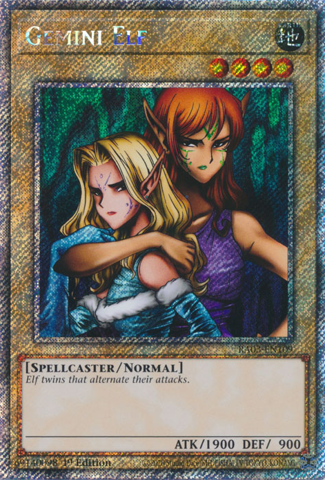 Quarter Century Bonanza RA03-EN109 Gemini Elf Platinum Secret Rare