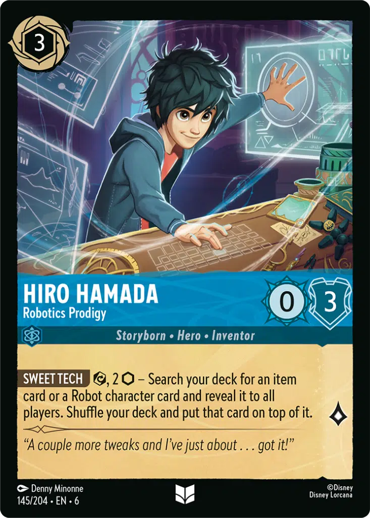 Disney Lorcana Azurite Sea 145/204 Hiro Hamada - Robotics Prodigy