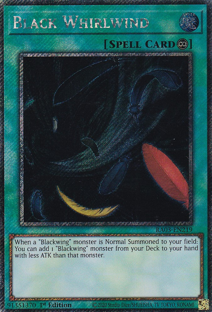 Quarter Century Bonanza RA03-EN219 Black Whirlwind Platinum Secret Rare