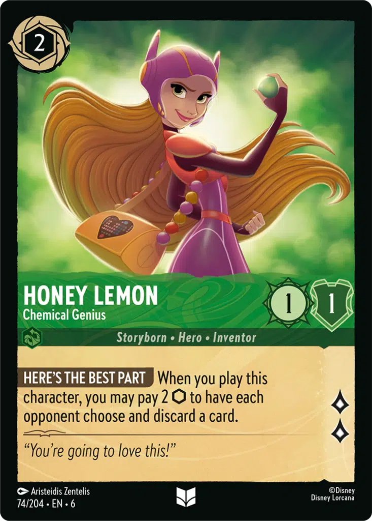 Disney Lorcana Azurite Sea 074/204 Honey Lemon - Chemical Genius