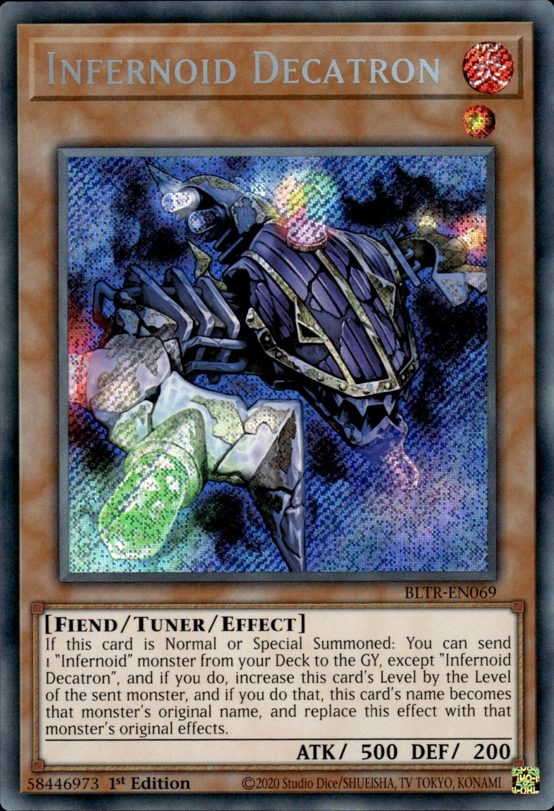 Battles Of Legend: Terminal Revenge BLTR-EN069 Infernoid Decatron Secret Rare