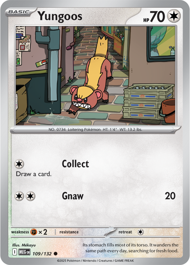 Mega Evolution 109/132 Yungoos Reverse Holo