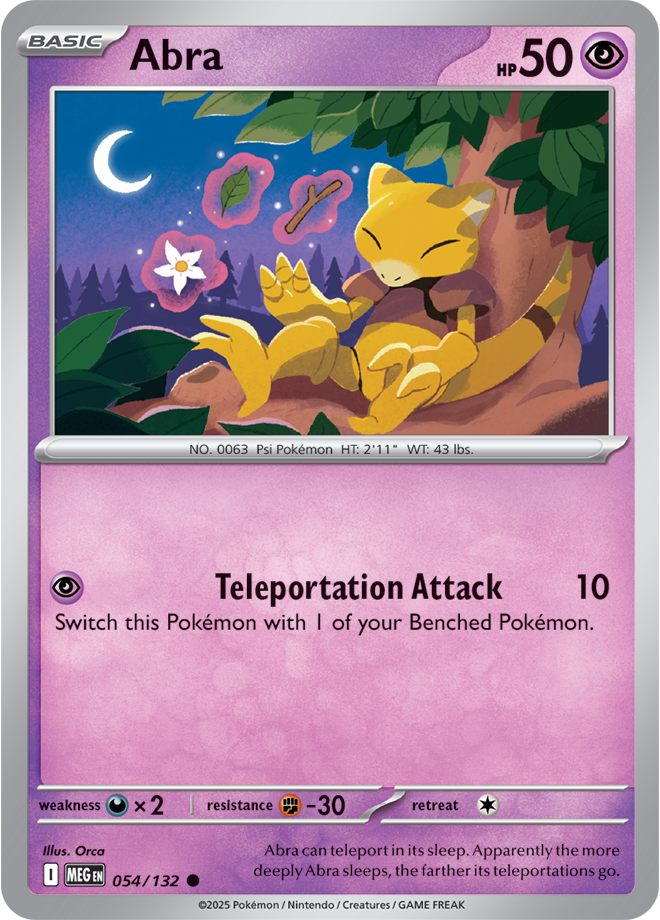 Mega Evolution 054/132 Abra Reverse Holo