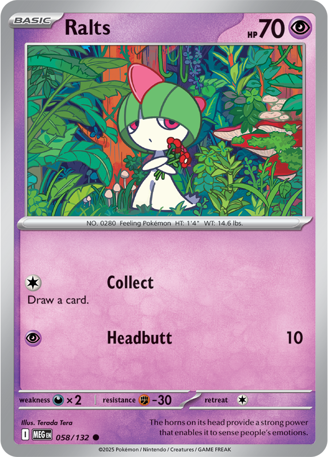 Mega Evolution 058/132 Ralts Reverse Holo