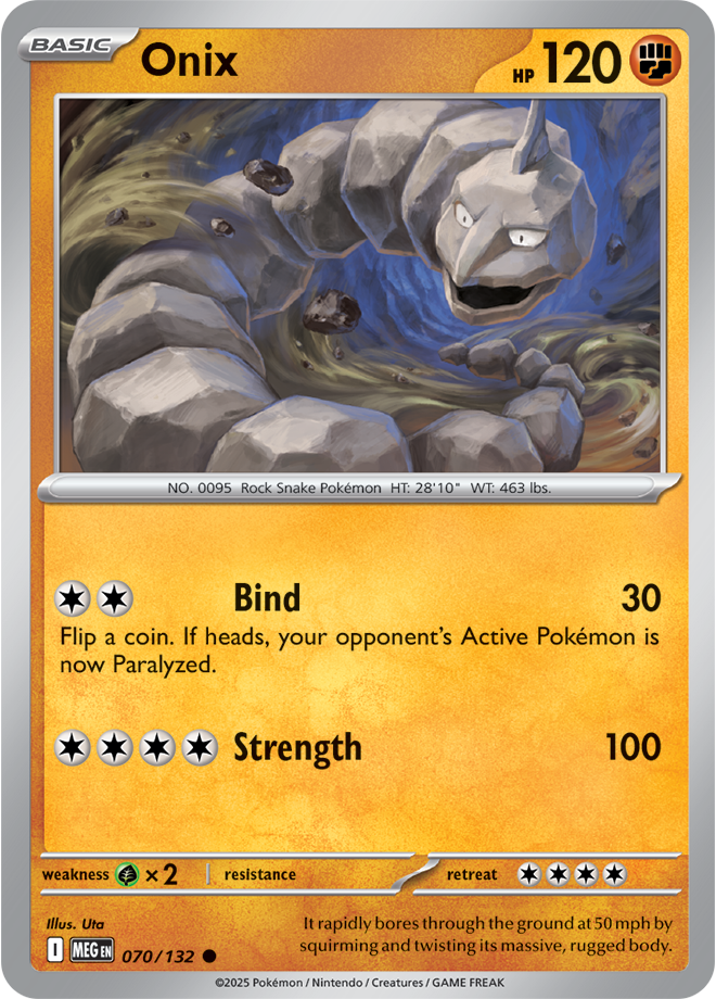 Mega Evolution 070/132 Onix Reverse Holo