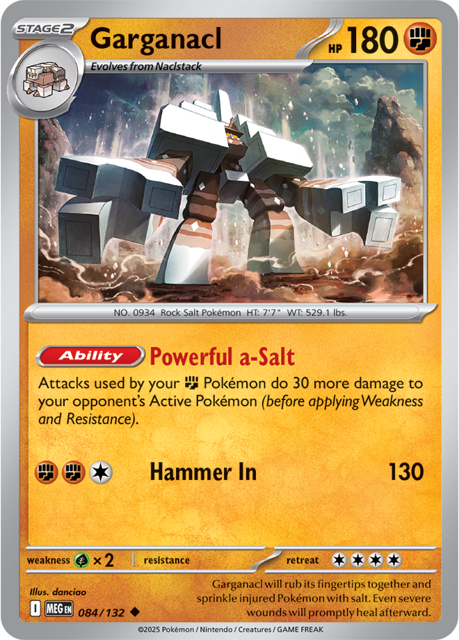 Mega Evolution 084/132 Garganacl Reverse Holo