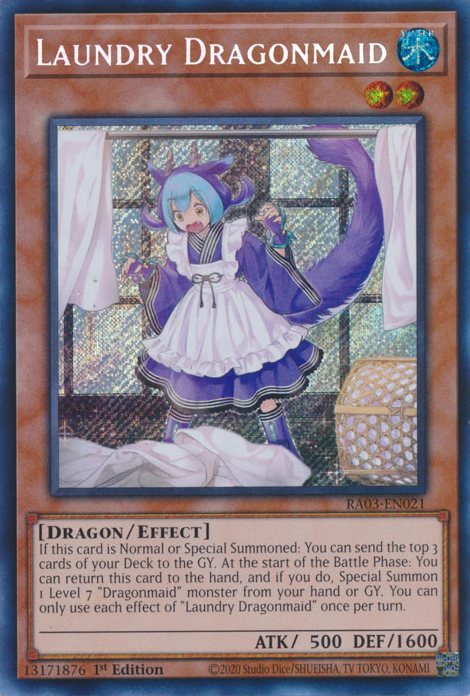 Quarter Century Bonanza RA03-EN021 Laundry Dragonmaid Platinum Secret Rare