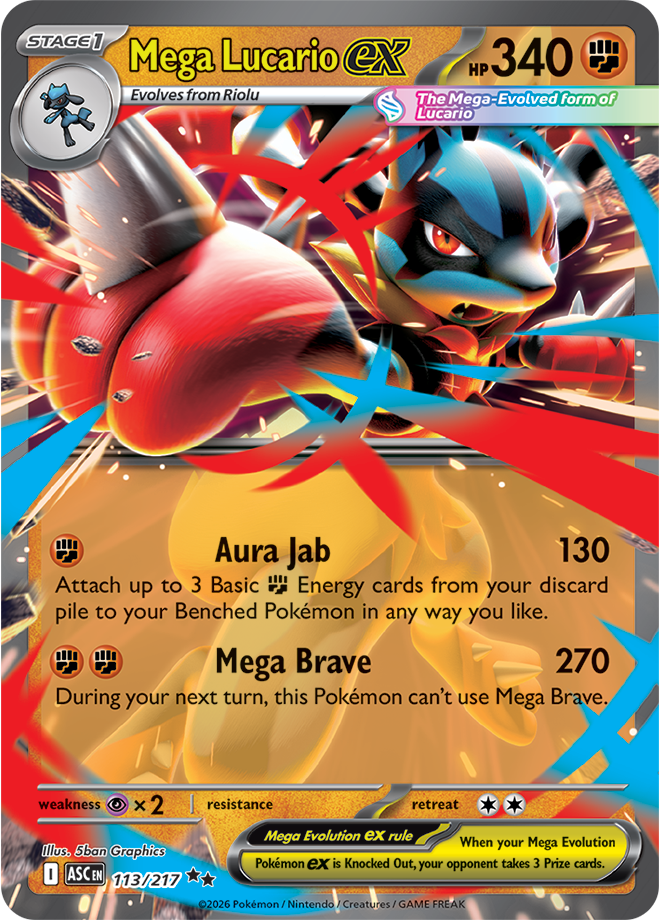 Mega Evolution - Ascended Heroes 113/217 Mega Lucario ex