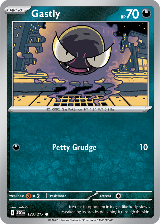 Mega Evolution - Ascended Heroes 123/217 Gastly Reverse Holo