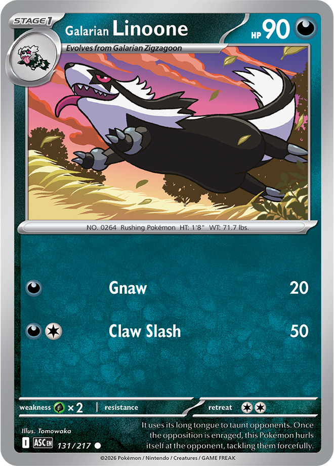 Mega Evolution - Ascended Heroes 131/217 Galarian Linoone Reverse Holo