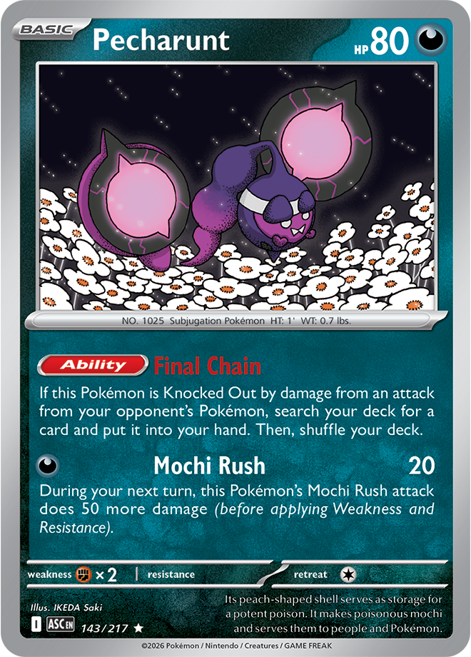 Mega Evolution - Ascended Heroes 143/217 Pecharunt Reverse Holo