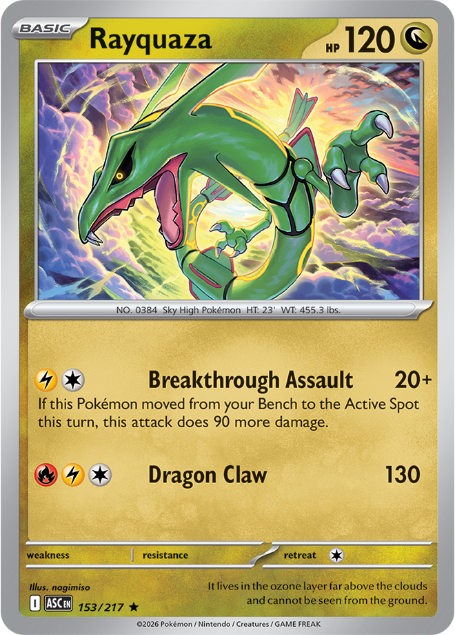 Mega Evolution - Ascended Heroes 153/217 Rayquaza Holo