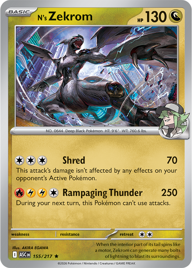 Mega Evolution - Ascended Heroes 155/217 N’s Zekrom Holo