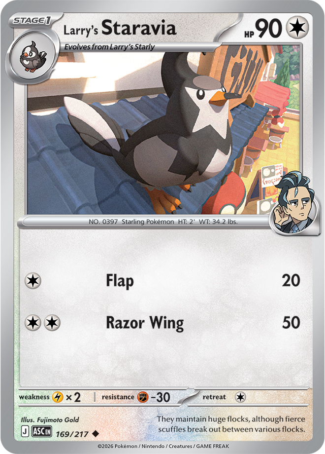 Mega Evolution - Ascended Heroes 169/217 Larry’s Staravia Reverse Holo