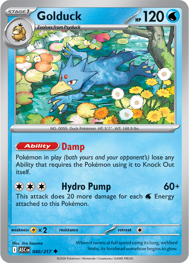 Mega Evolution - Ascended Heroes 040/217 Golduck Reverse Holo