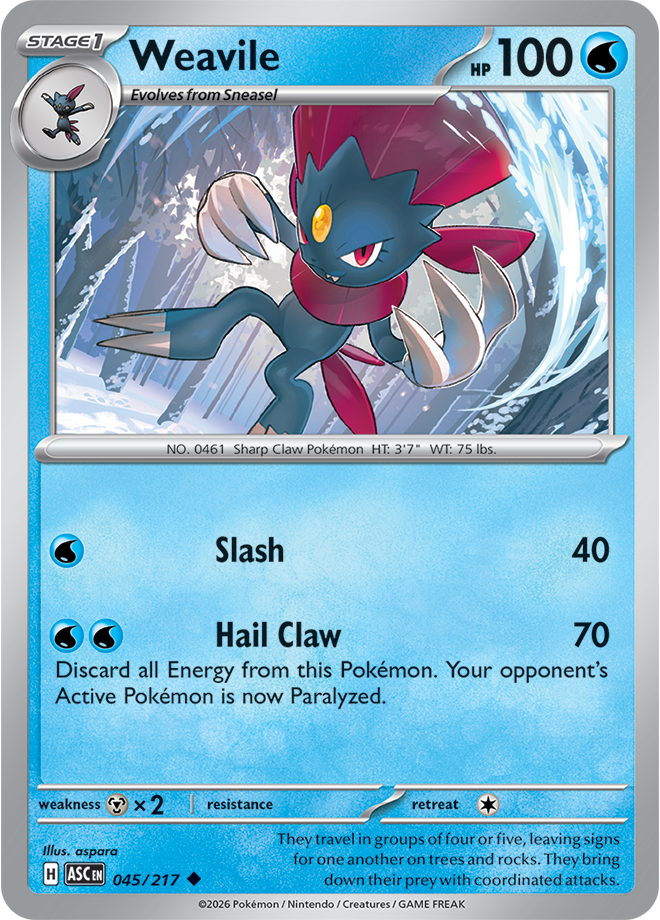 Mega Evolution - Ascended Heroes 045/217 Weavile Reverse Holo