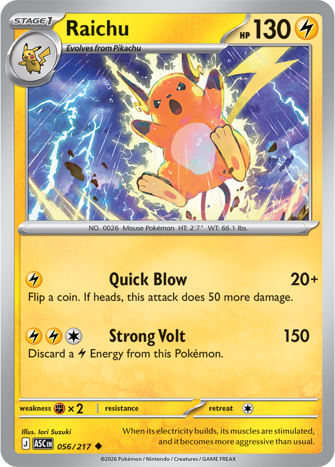 Mega Evolution - Ascended Heroes 056/217 Raichu Reverse Holo