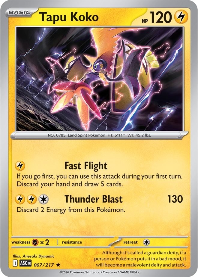 Mega Evolution - Ascended Heroes 067/217 Tapu Koko Reverse Holo