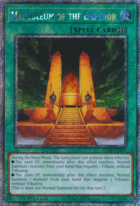 Quarter Century Bonanza RA03-EN167 Mausoleum of the Emperor Platinum Secret Rare