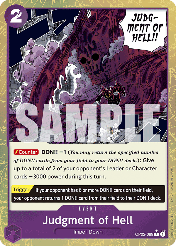OP02-089 | R | EVENT Judgment of Hell Full Art Foil