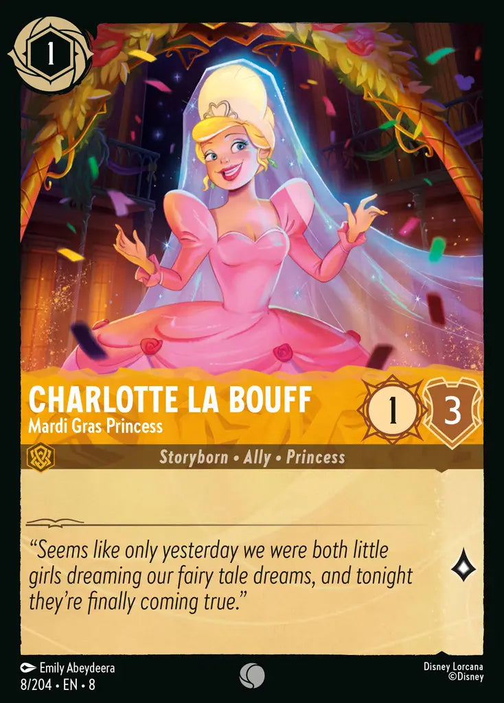 Disney Lorcana Reign Of Jafar 008/204 Charlotte La Bouff - Mardi Gras Princess