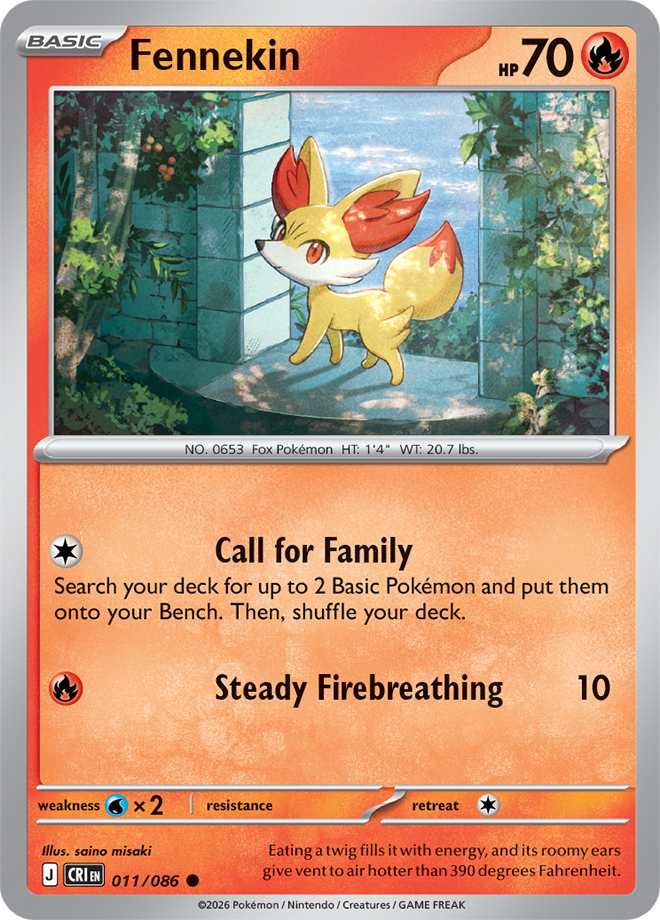 Mega Evolution - Chaos Rising 011/086 Fennekin Reverse Holo