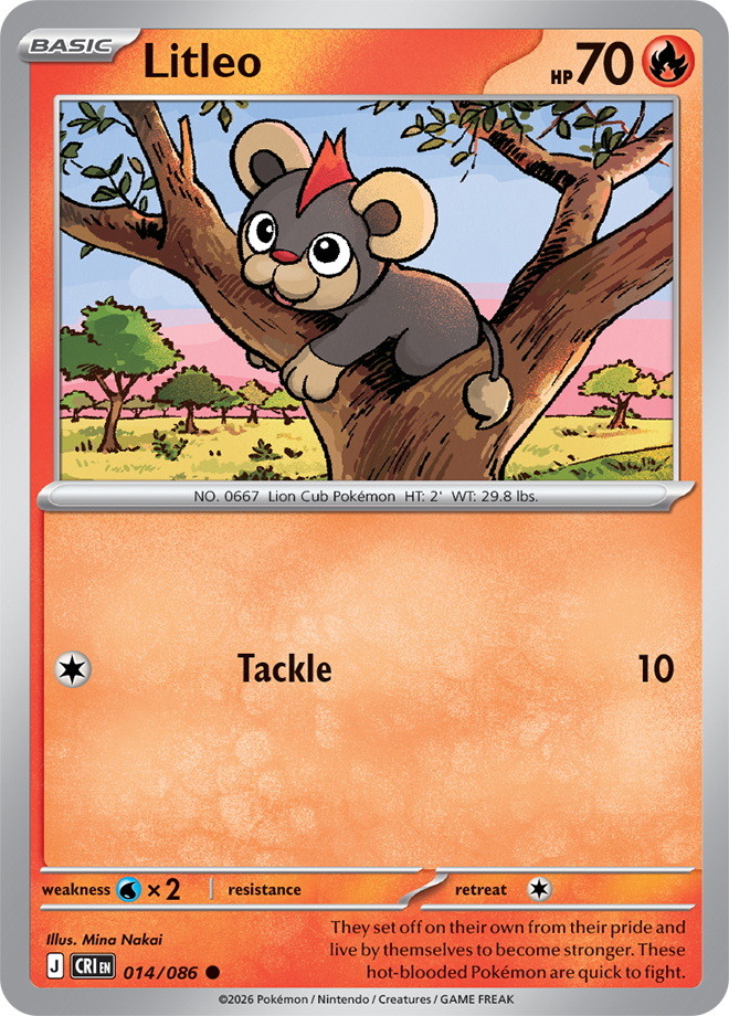 Mega Evolution - Chaos Rising 014/086 Litleo Reverse Holo