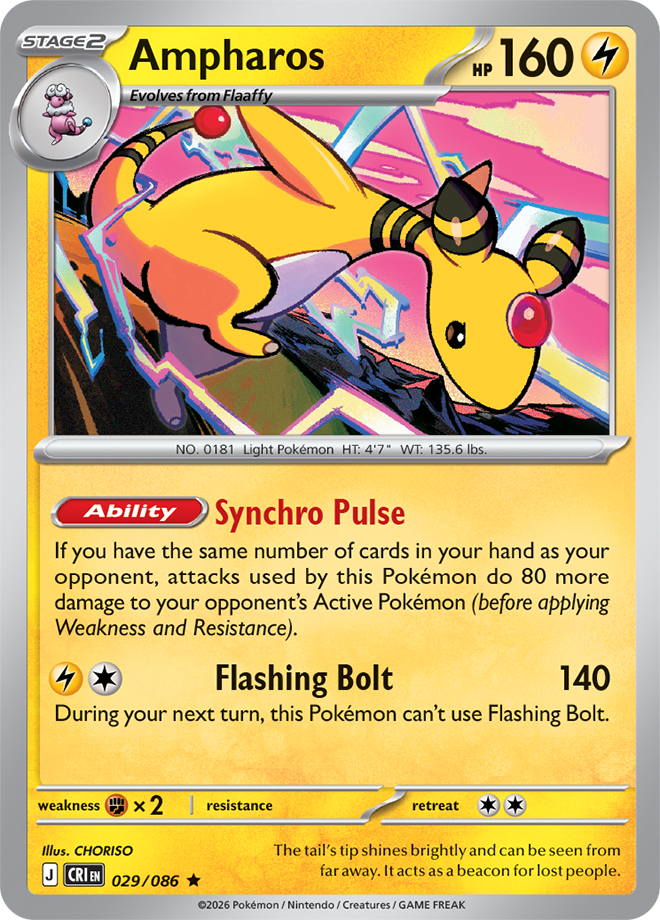 Mega Evolution - Chaos Rising 029/086 Ampharos Reverse Holo