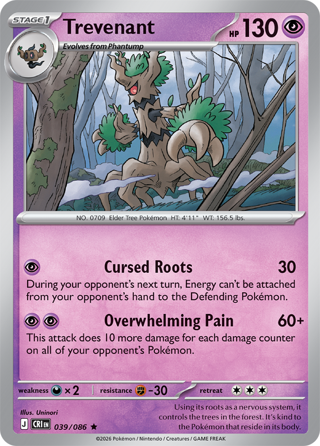 Mega Evolution - Chaos Rising 039/086 Trevenant Reverse Holo