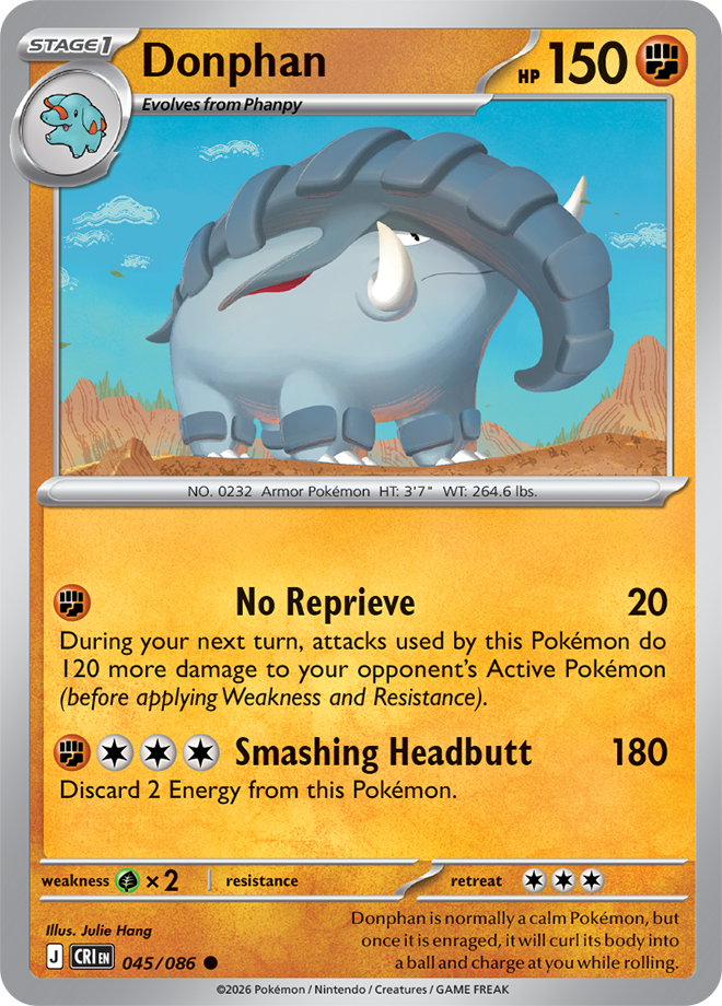 Mega Evolution - Chaos Rising 045/086 Donphan Reverse Holo